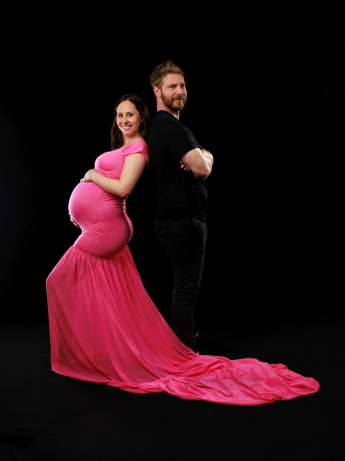 Babybauch Fotoshooting für Paare – Liebevolle Schwangerschaftsfotos im Studio Rheintal